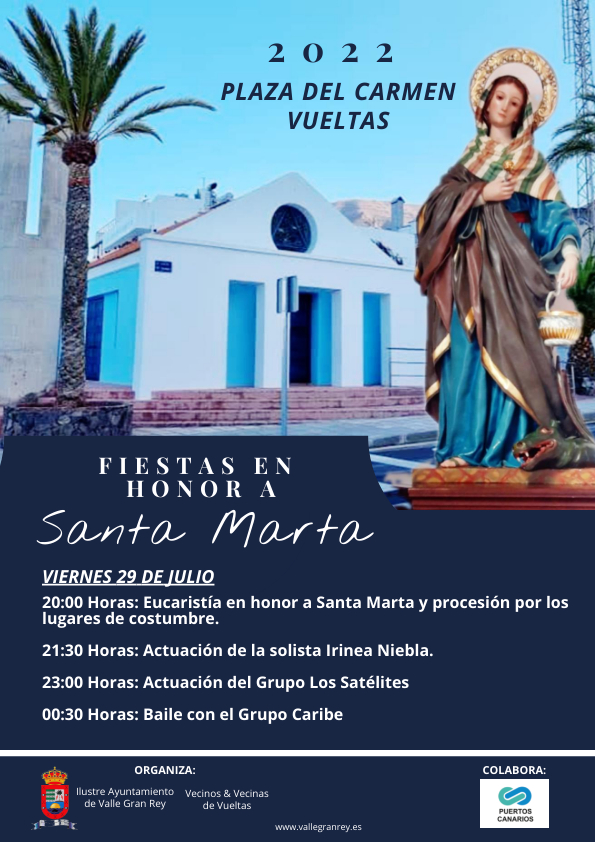 Valle Gran Rey celebra este viernes las Fiestas en honor a Santa Marta