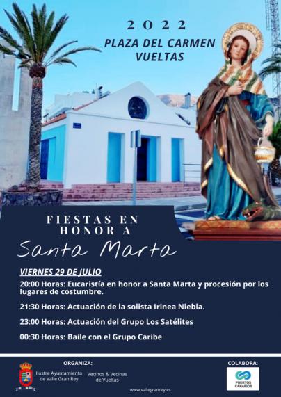 Valle Gran Rey celebra este viernes las Fiestas en honor a Santa Marta