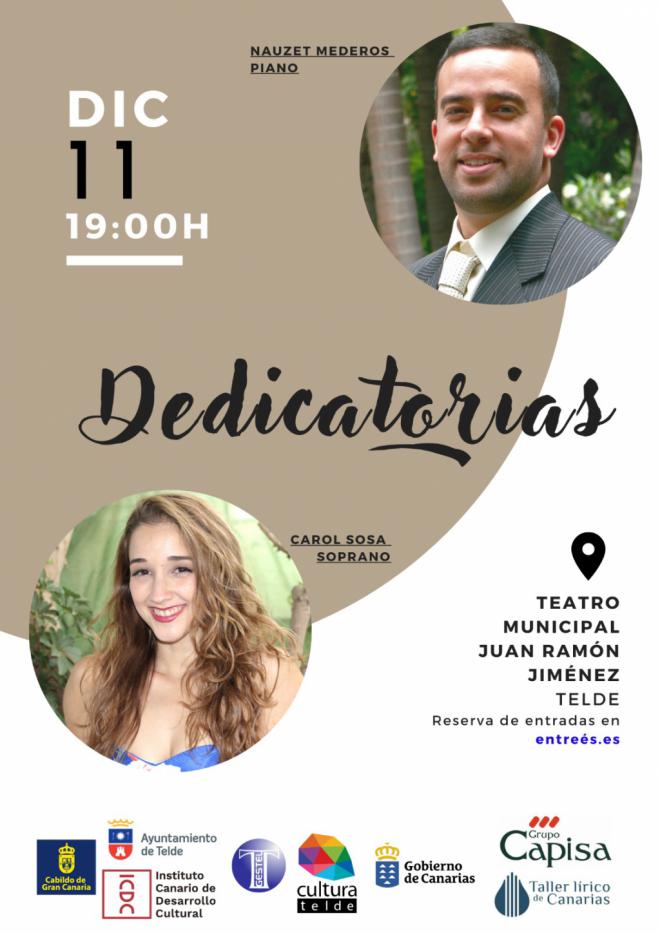 La soprano Carol Sosa y el pianista Nauzet Mederos este sábado en Telde