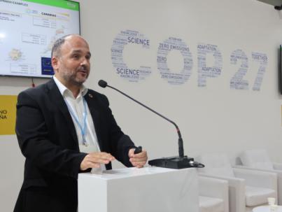 Valbuena expone el plan de descarbonización de Canarias durante la Cumbre del Clima COP27