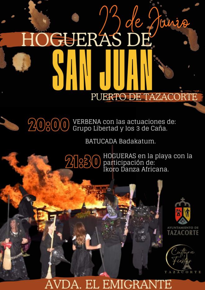 Las Hogueras de San Juan iluminarán este domingo el Puerto de Tazacorte