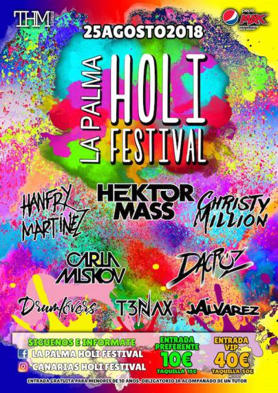 La tercera edición del Holi Festival reúne en Santa Cruz de La Palma a ocho grandes artistas de la música electrónica