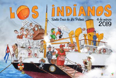 El cartel de Los Indianos 2019: una gran viñeta de humor que refleja el Carnaval palmero