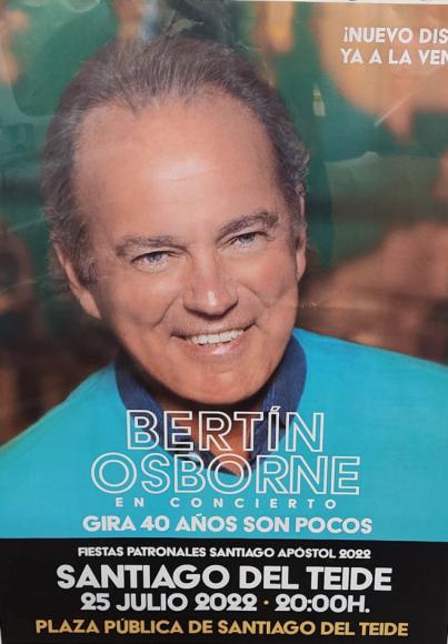 Bertín Osborne cerrará las fiestas Patronales en honor a Santiago Apóstol de Santiago del Teide