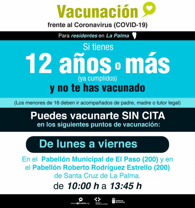 Sanidad activa un sistema de vacunación sin cita para residentes mayores de 12 años en todas las islas