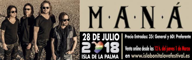 Comienza la venta de entradas del Isla Bonita Love Festival 2018 con MANÁ