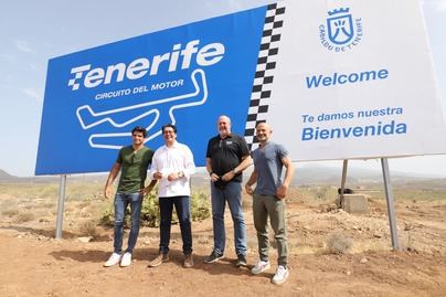 Sainz, Checa y Christene GZ comprueban sobre el terreno cómo será el trazado del Tenerife Circuito del Motor