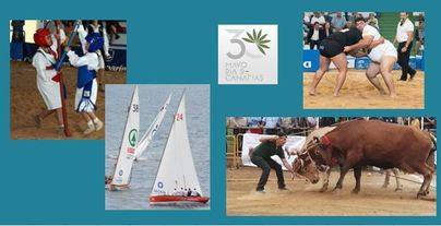 Luchada, Vela Latina, Arrastre de Ganado y Garrote programa deportivo del Día de Canarias