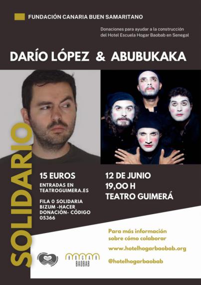 Darío López y Abubukaka se solidarizan con Senegal actuando en el Teatro Guimerá