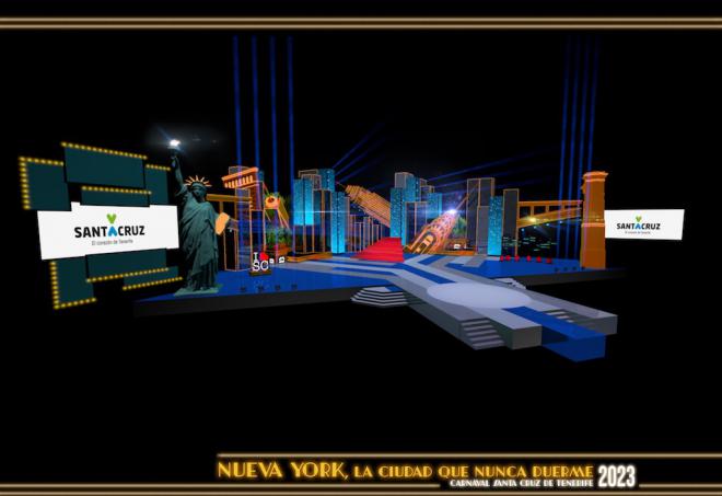 El skyline de Manhattan protagoniza el escenario del Carnaval 2023