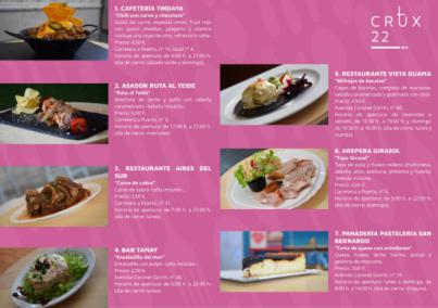 7 establecimientos de restauración de Tamaimo participan en la ruta de la tapa con motivo del evento Crux22