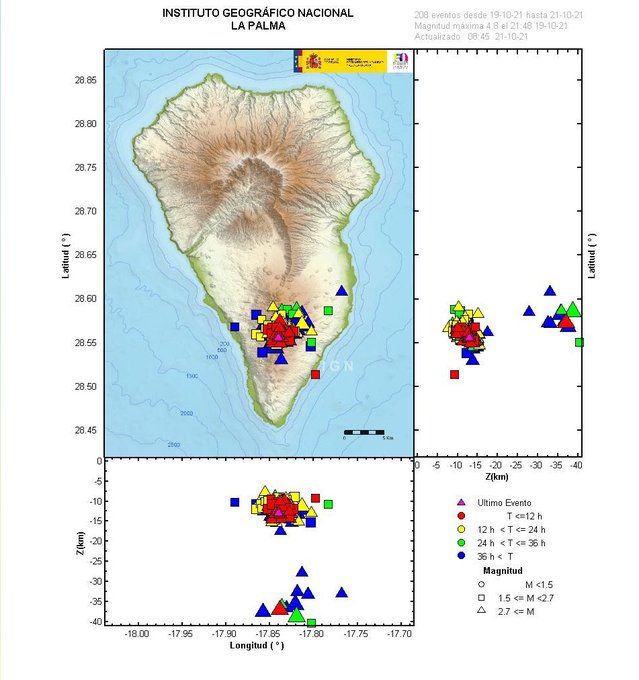 Más de 50 terremotos en La Palma, uno de magnitud 4,3 en Mazo