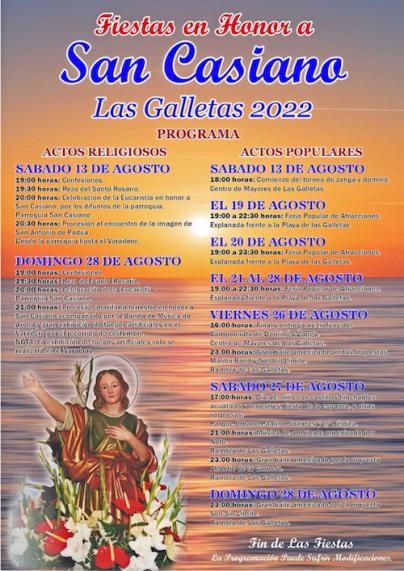Las Galletas vive sus fiestas en honor a San Casiano 2022