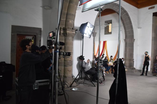 Escolares de Telde participan en la ermita en la grabación de un programa de RTVE