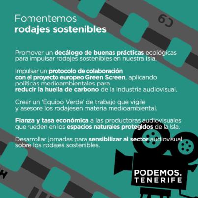 Podemos critica el rechazo del Cabildo a establecer una tasa para rodajes sostenibles