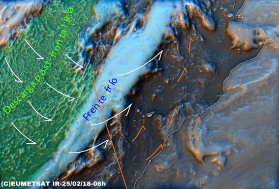La borrasca toca La Palma y tardará 5 horas en llegar a Gran Canaria