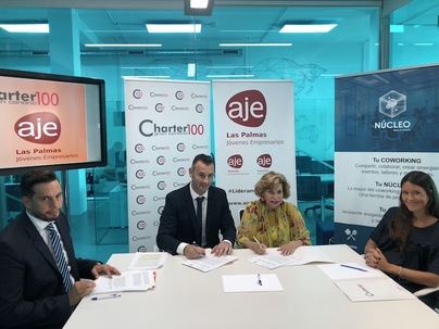 Charter 100 Gran Canaria y AJE Las Palmas firman un acuerdo para equilibrar la presencia femenina y masculina en las empresas canarias