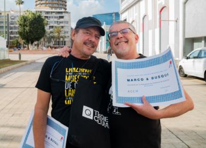 Marco y Busqui, fundadores de la Muestra de Cine de Lanzarote, reciben el Premio Microclima 2022
