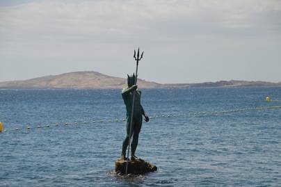 Restaurada la escultura del Neptuno de Melenara