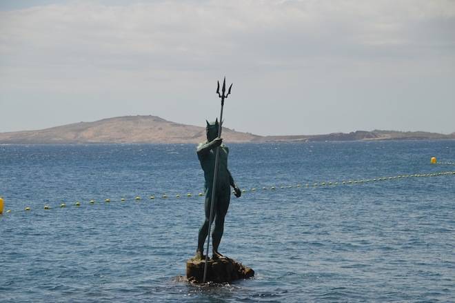 Restaurada la escultura del Neptuno de Melenara