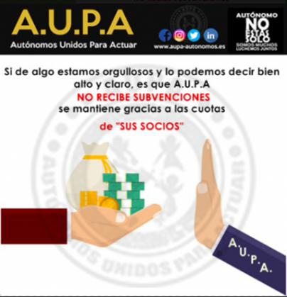 AUPA no acepta subvenciones y se mantiene solo de las cuotas de sus afiliados