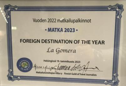 La Gomera, elegida como mejor destino extranjero por la Asociación Finlandesa de Periodistas de Viajes