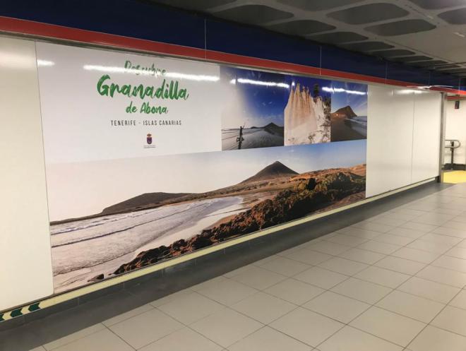 Granadilla de Abona se promociona como destino turístico en la estación de metro de Sol en Madrid 