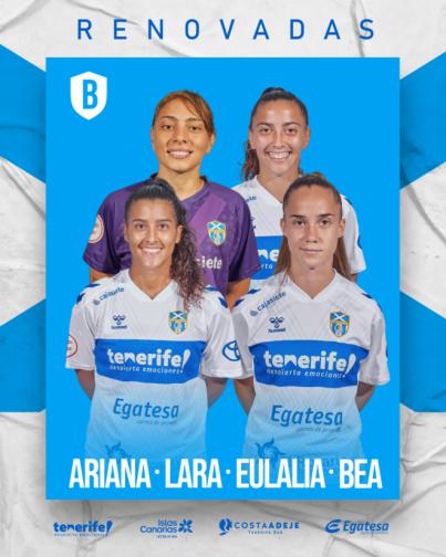 Ariana Álvarez, Lara González, Bea Borrego y Eulalia Lemes renuevan