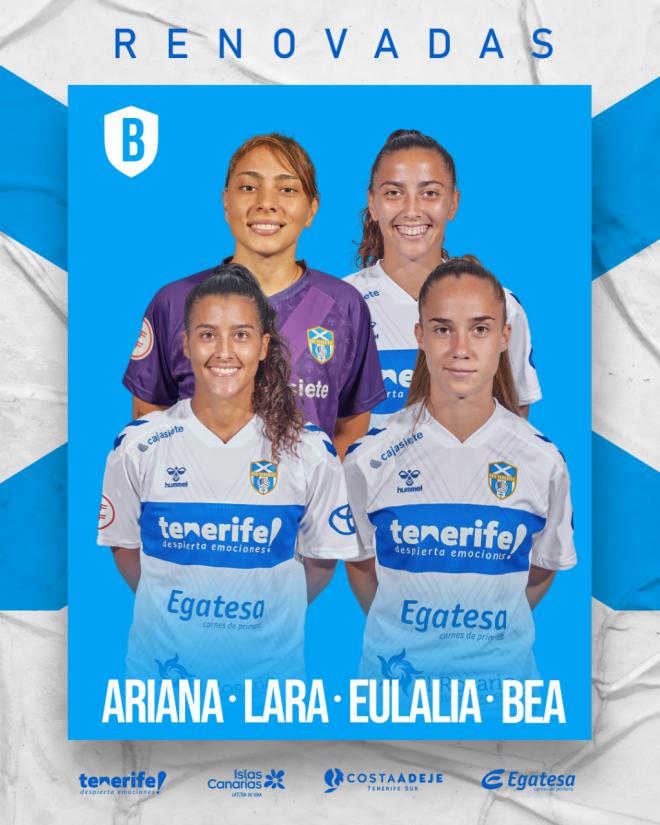 Ariana Álvarez, Lara González, Bea Borrego y Eulalia Lemes renuevan