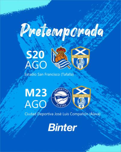 Real Sociedad y Alavés rivales de la UDG Tenerife en pretemporada