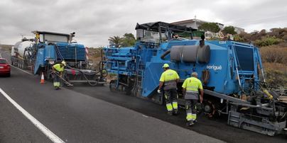 Utilizada la técnica del reciclado del firme en la mejora de la carretera de El Médano