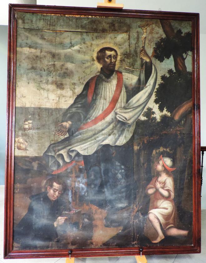 El Cabildo culmina la restauración de un cuadro de San Francisco Javier de la ermita de La Concepción en Breña Alta