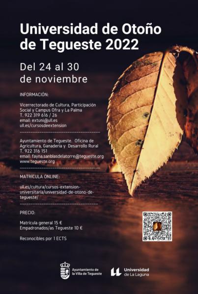 Abierta la matrícula para participar en los cursos de la Universidad de Otoño de Tegueste