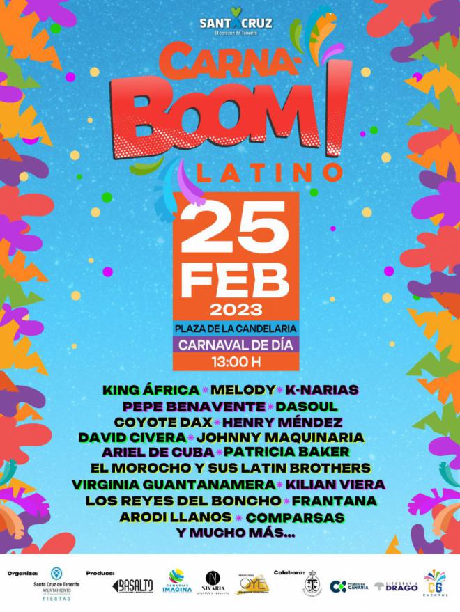 Este sábado, 25 de febrero, vive el CARNABOOM LATINO! en la Plaza de la Candelaria