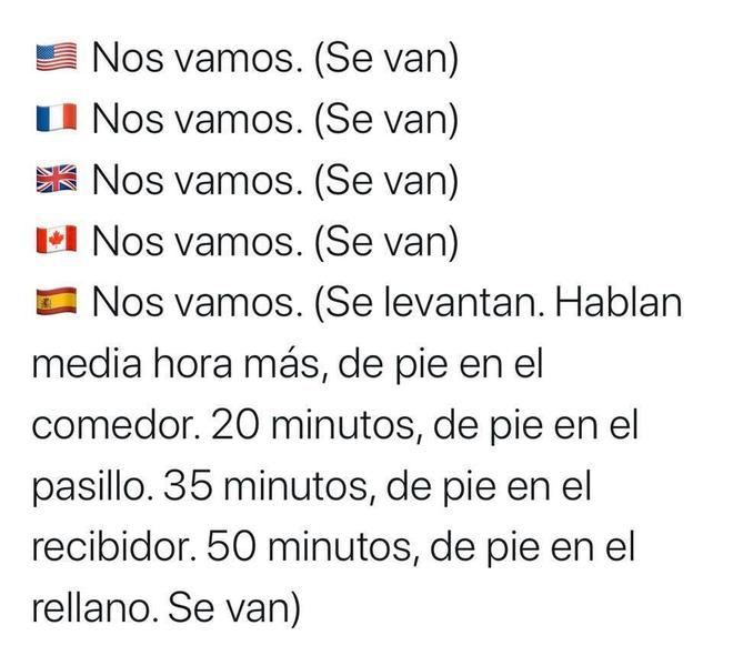 Da igual de lo que se hable. Lo que importa es ser sociable...hasta la extenuación.