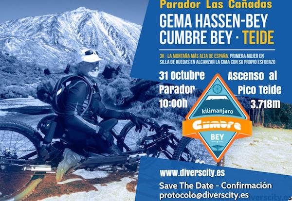 La deportista paralímpica Gema Hassen-Bey inicia su reto de coronar el Teide