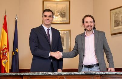 PSOE y Podemos anuncian un Gobierno de coalición en el que Iglesias será vicepresidente