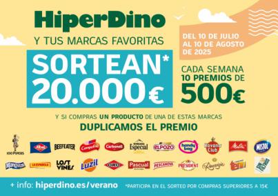 HiperDino celebra el verano con un sorteo que puede repartir hasta 40.000 € en premios