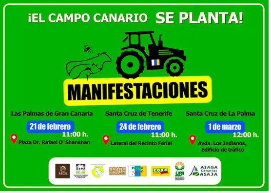El sector primario de Canarias comienza este miércoles las movilizaciones contra la PAC