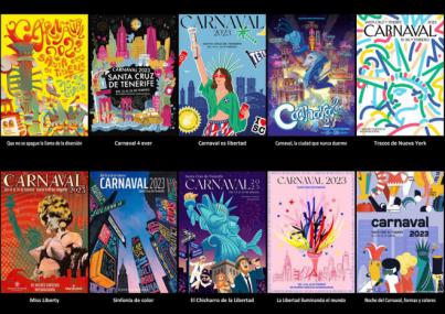 El jurado selecciona las 10 obras que optan a convertirse en Cartel del Carnaval 2023