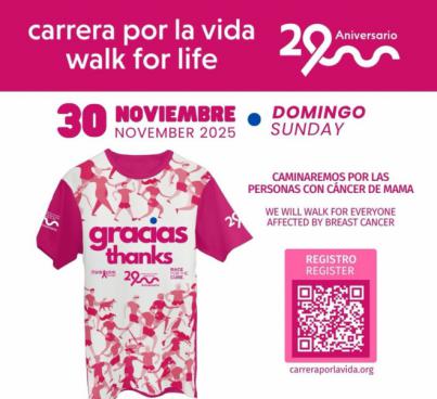 El 30 de noviembre caminamos por las personas con cáncer de mama