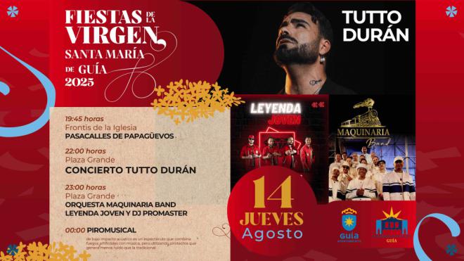 Tutto Durán encabeza el cartel de la víspera de las Fiestas de La Virgen