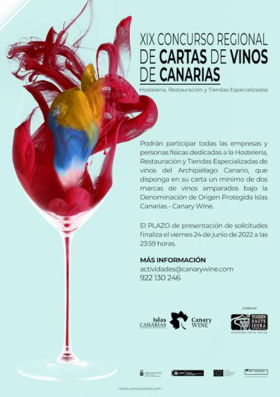 Convocado el XIX Concurso Regional de “Cartas de Vinos de Canarias” para Hostelería, Restauración y Tiendas Especializadas