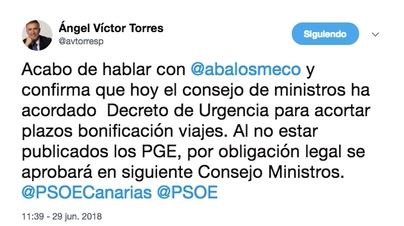 Angel Víctor Torres confirma que el descuento del 75% estará el próximo viernes