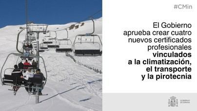 El Gobierno lanza cuatro nuevos certificados profesionales en climatización, transporte y pirotecnia