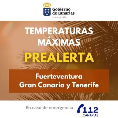 Canarias activa prealerta por altas temperaturas en Fuerteventura, Gran Canaria y Tenerife