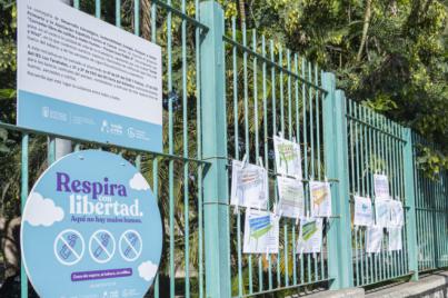 Corredor libre de colillas en el parque Juan Pablo II