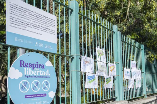 Corredor libre de colillas en el parque Juan Pablo II