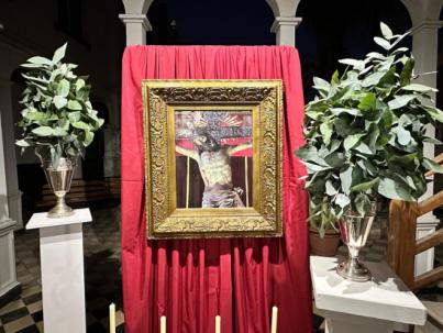 Pantalla gigante en la plaza de San Juan para seguir la Bajada del Cristo de Telde