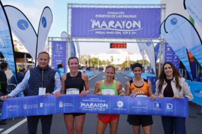 Fran Cabrera y Ana Boullón imponen su ritmo en la Media Maratón Fundación Puertos de Las Palmas